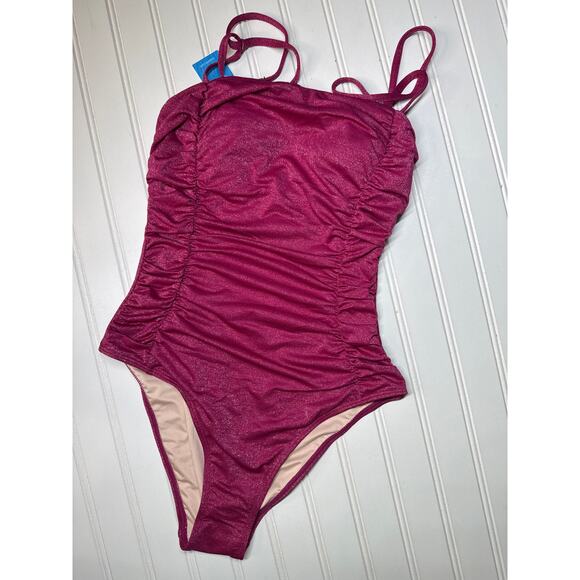 NWT Cupshe Ruched Tummy Control One-Piece Beach Swim Surf Paddle BUNDLE Size S - Picture 6 of 7